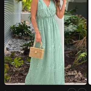 Long Sage maxi dress